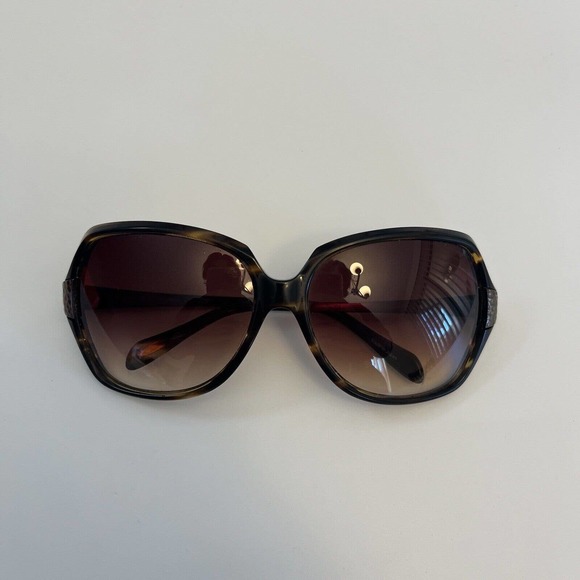 Oliver Peoples Guiselle Coco Sunglasses Brown Stripe w/ Hammered Bronze Temples